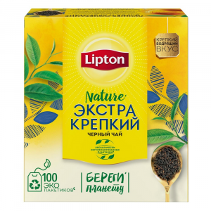 Чай черный Lipton экстра крепкий в пакетиках