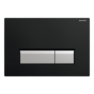 Кнопка смыва Geberit Sigma 40 черная/аллюминий, с системой очистки воздуха (115.600.KR.1)