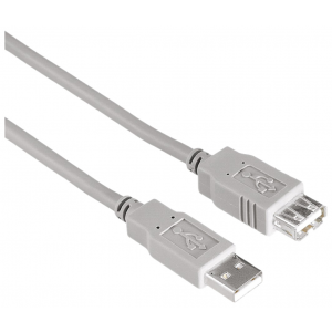 Кабель Hama USB A-USB A, M-F 1,8м White (H-30619)