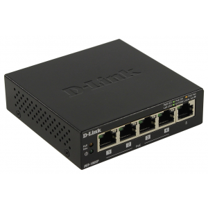 Коммутатор D-Link Switch DES-1005P/B1A Неуправляемый с 5 портами 10/100Base-TX функцией энергосбережения и поддержкой
