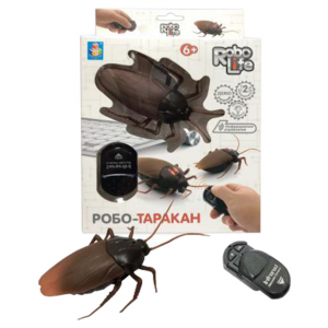 Игрушка на ИК-управлении Robo Life Робо-таракан на бат свет 1TOY Т10902