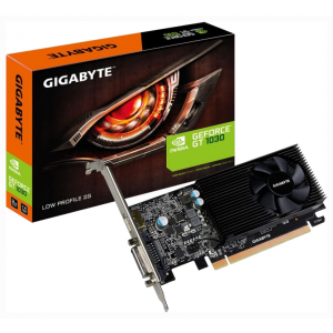 Видеокарта GigaByte GeForce GT 1030 1227Mhz PCI-E 3.0 2048Mb 6008Mhz 64 bit DVI 2xHDMI HDCP Low Profile GV-N1030D5-2GL