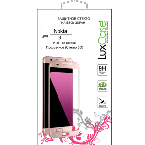 Защитное стекло LuxCase 3D для Nokia 3 черный