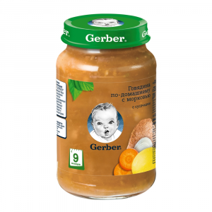 Пюре Nestle Gerber Говядина по-домашнему с морковью (с 9 месяцев)