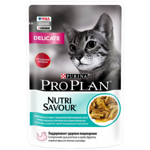 Корм для кошек PRO PLAN Nutri Savour с чувствительным пищеварением с океанической рыбой