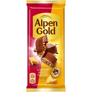 Alpen Gold шоколад молочный с соленым арахисом и крекером