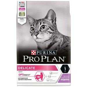 Корм сухой для кошек с чувствительным пищеварением ProPlan индейка
