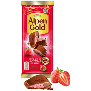 Шоколад Alpen Gold Молочный Клубника с йогуртом
