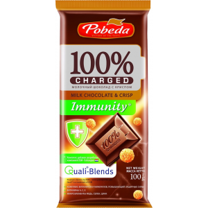 Шоколад молочный Победа вкуса Charged Immunity с криспом