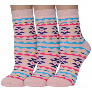 Женские махровые носки ХОХ розовые