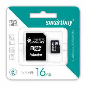 Карта флэш-памяти SmartBuy microSDHC Class 10 16GB