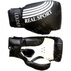 REALSPORT Перчатки боксерскиеLEADER 8 унций, черный