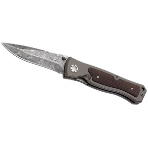 Нож складной Leopard Damascus II Boker 111054DAM дамасская сталь Plain рукоять анодированный алюминий/дерево
