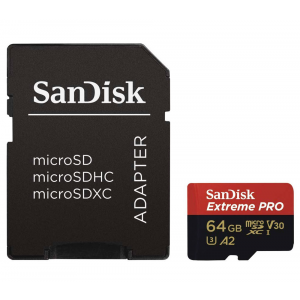 Карта памяти SanDisk MicroSDXC 64GB Extreme PRO A2 V30 UHS-I 170MB/s SDSQXCY-064G-GN6MA