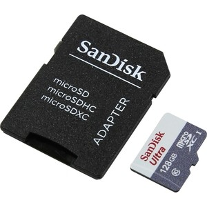 Карта памяти microSDXC UHS-I SANDISK Ultra 80 128 ГБ 80 МБ/с Class 10 SDSQUNS-128G-GN6TA