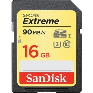 Карта памяти SanDisk SDHC 16GB Extreme Class 10 U3 UHS-I 90 MB/s (SDSDXNE-016G-GNCIN)