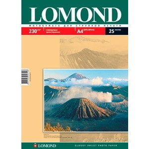 Фотобумага A4, 230 гр., глянец, белый, 25 листов (102049) Lomond