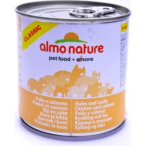 Консервы Almo Nature Classic Adult Cat with Chicken and Salmon с курицей и лососем для кошек
