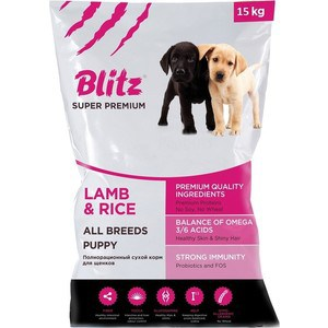 Сухой корм Blitz Petfood Superior Nutrition Puppy All Breeds with Lamb&Rice с ягнёнком и рисом для щенков всех пород