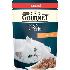 Консервы для кошек Gourmet "Perle", мини-филе с говядиной, 85 г 12215233