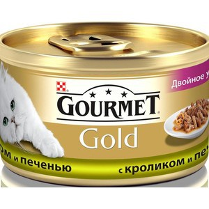 Консервы Gourmet двойное удовольствие кусочки в соусе с кроликом и печенью для кошек 85г (12032395)