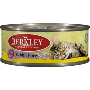 Консервы Berkley Adult Rabbit Pure 9 с мясом кролика для взрослых кошек