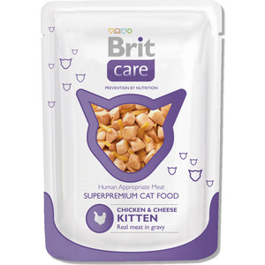 Паучи Brit Care Cat Kitten Chicken&Cheese c курицей и сыром для котят 80г (100122)