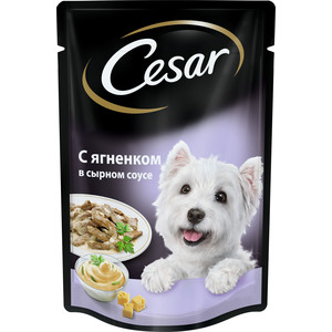 Паучи Cesar аппетитные блюда с ягненком в сырном соусе для собак всех пород 100г (10156796)