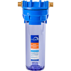 Магистральный фильтр для воды со сменным картриджем гейзер 1п прозрачный 3/4 32009