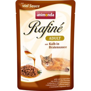 Паучи Animonda Rafine Adult with Veal in Roast Sauce с телятиной в жареном соусе для кошек 100г (83791)