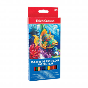 Акварельные карандаши ErichKrause 24 цвета с кисточкой