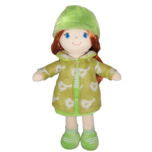Кукла Abtoys рыжая в зеленом пальто 36 см