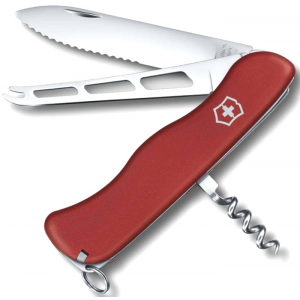 0.8303.W Нож victorinox cheese knife, 111 мм, 6 функций, с фиксатором лезвия, красный Victorinox