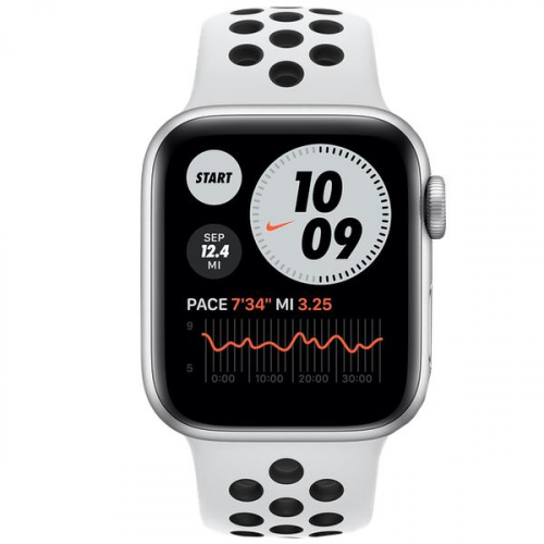 Apple Watch Series 6 GPS + Cellular 44mm Silver Aluminium Case Pure Platinum/Black Nike Sport Band