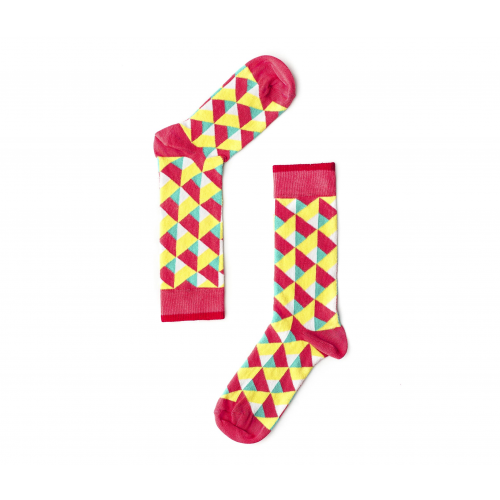 Веселые разноцветные носки унисекс "Illusion pink " Sammy Icon