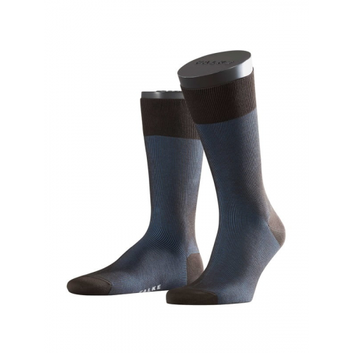 Элегантные высококачественные хлопчатобумажные носки коричневого цвета Falke 13141 Fine Shadow SO (муж.) Коричневый 5933