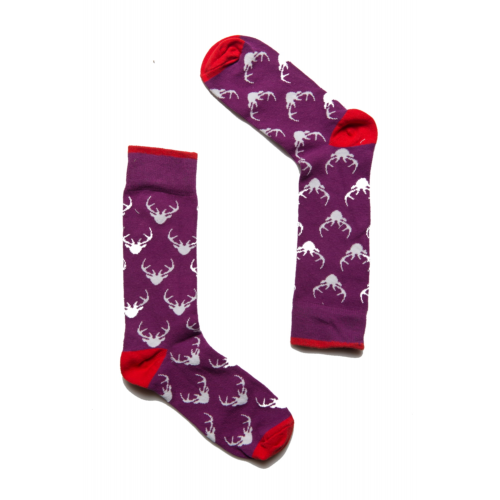 Веселые фиолетовые носки унисекс "Dear deer violet" Sammy Icon