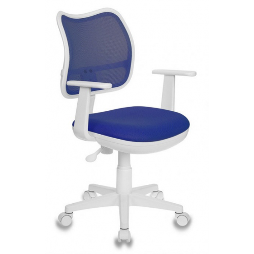 Бюрократ (BURO) Кресло Бюрократ CH-W797 белый пластик, синяя сетка и ткань