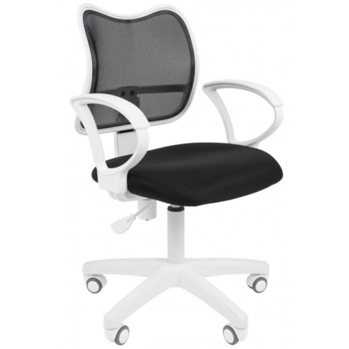 Кресло CHAIRMAN 450LT WHITE черная сетка и сиденье белый пластик
