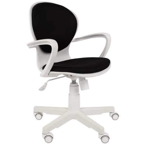 Русские кресла Кресло офисное РК-14 пластик белый ткань черная
