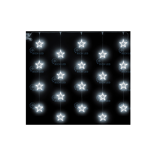 Rich LED RL-CMST2*2-T/W Уличный светодиодный Занавес 2x2 м, белый, пост свечение, провод прозрачный