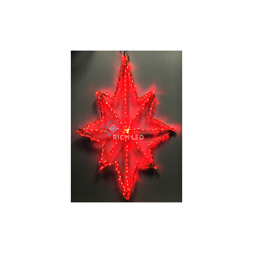 Rich LED RL-ST60-R Уличная светодиодная гирлянда Звезда 60 см, красный, пост свечение