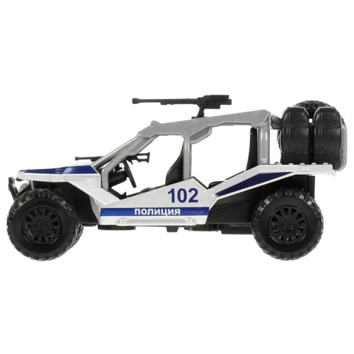 Машина технопарк автовездеход полиция 12 см с пулеметом свет/звук металл 306652 Технопарк