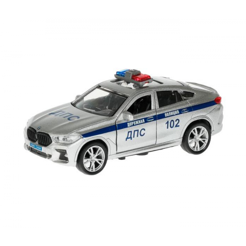 Технопарк Машина металлическая со светом и звуком BMW X6 mk3 g06 Полиция 12 см
