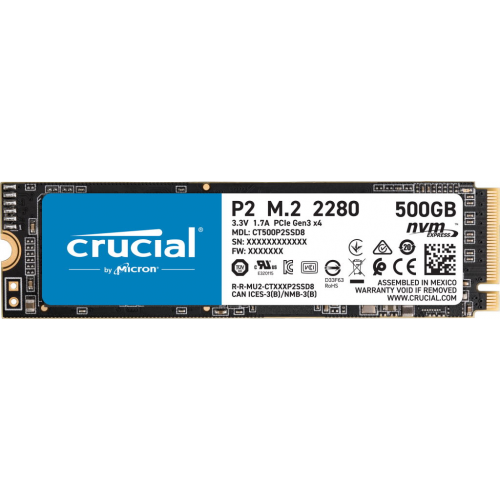Накопитель SSD 500 Гб Crucial P2 (CT500P2SSD8) M.2 2280 PCI-E 3.0 x4 NVMe