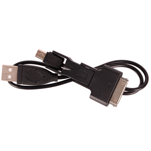 Кабель Behpex 3 in 1 mini USB + micro USB + Apple 30pin, черный