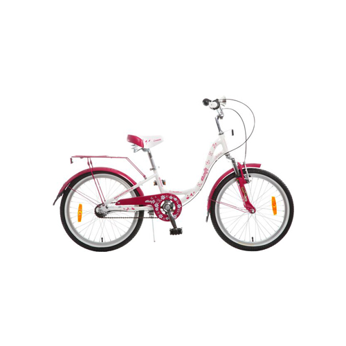 Велосипед Novatrack 20'' BUTTERFLY белый-бордовый алюм. Shimano NEXUS 3 скорости пер. торм. V-brake #098617