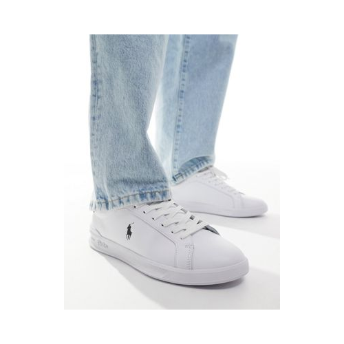 Белые кожаные кроссовки с фирменным логотипом Polo Ralph Lauren Heritage Court