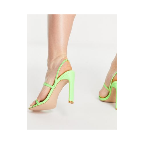 Босоножки на каблуке цвета лайма Simmi London-Зеленый