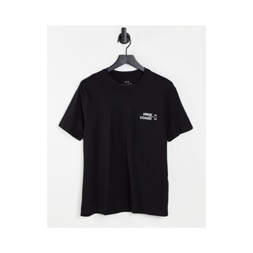 Черная футболка с маленьким текстовым логотипом Armani Exchange-Черный цвет